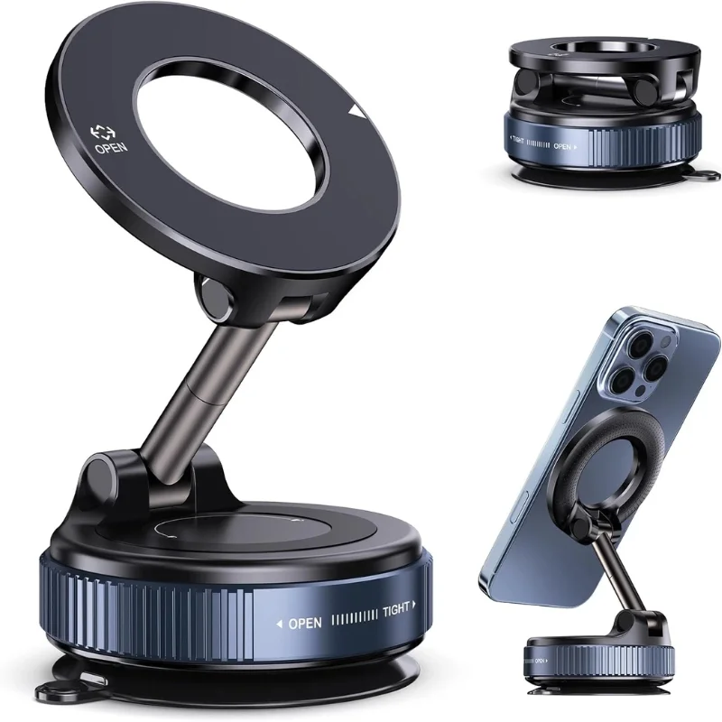 product-image-1 Foldable Magnetic Car Phone Holder | 360° Rotating Suction Mount, Universal - Image 1