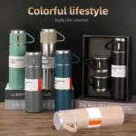 Double-Layer Stainless Steel Vacuum Flask Set | Hot & Cold | Travel Thermos - Image 3
