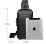 Black Multifunction Anti-Theft USB Charging Crossbody Shoulder Bag | Stylish, Secure & Travel-Ready - Image 2