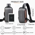 Black Multifunction Anti-Theft USB Charging Crossbody Shoulder Bag | Stylish, Secure & Travel-Ready - Image 6